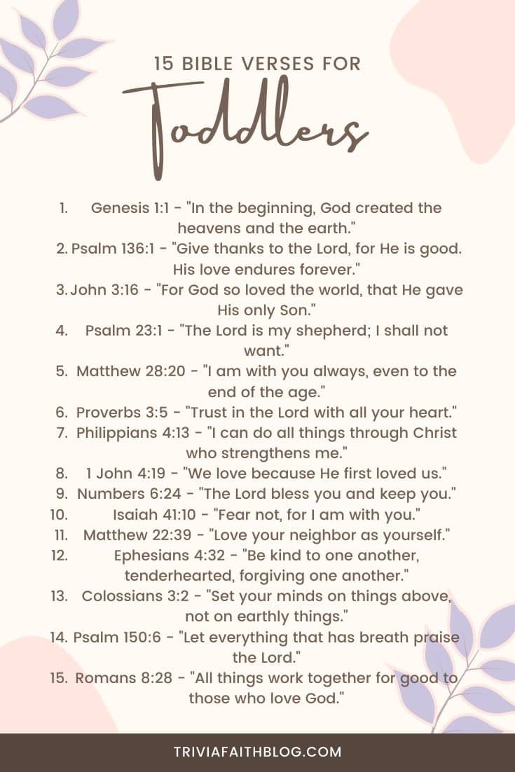 15 Easy Bible Verses For Toddlers