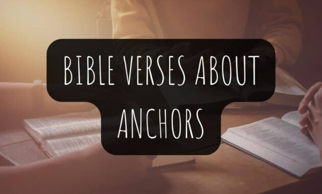 Bible Verses About Anchors