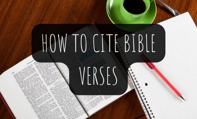 How To Cite Bible Verses