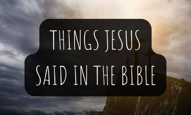 Things Jesus Said In The Bible